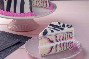 Испекла яркий и красочный торт "Зебра" дочке на день рождения