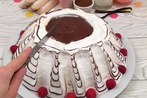 Праздничный десерт для гурманов-сладкоежек: готовим "Вулканчик" из тирамису и мороженого