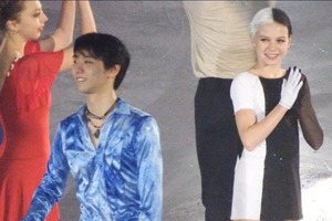 Александра Трусова и Юдзуру Ханю встали в пару. Пока только на тренировке.