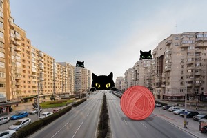 Коты с клубком, небоскреб-баллончик, спрут: художников попросили пофантазировать на тему пустых городов